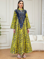 Yellow Sequin Tassel Maxi Dress