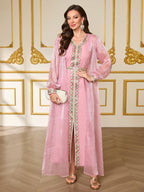 Two-Layer Cardigan Maxi Dress