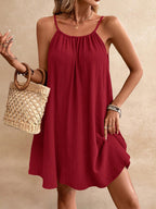 Backless Tie-Back Midi Dress