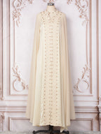 Apricot V-Neck Long-Sleeve Maxi Dress