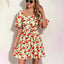 square neck A line dress with floral detailing for women
