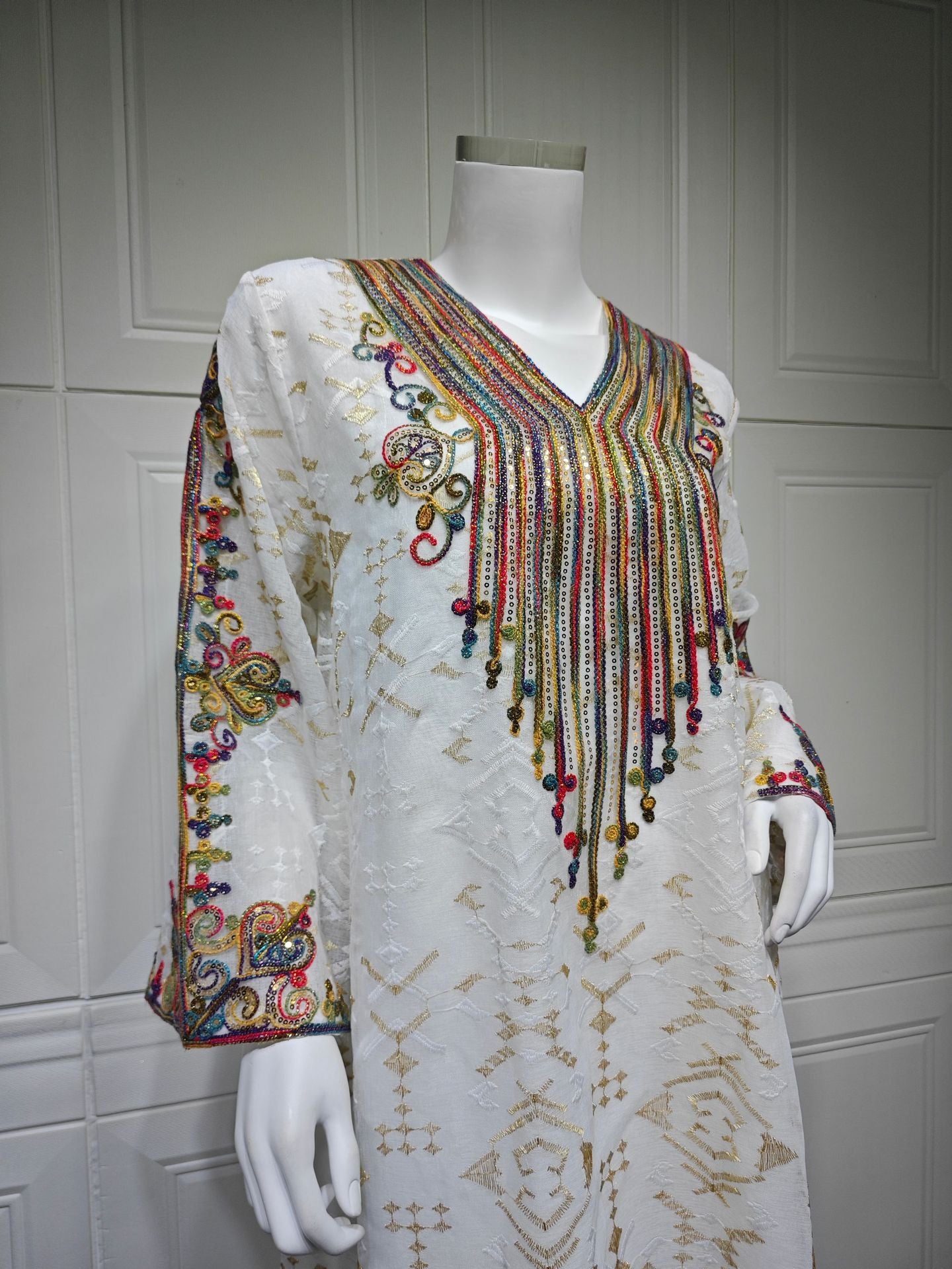 Embroidered Applique Maxi Dress