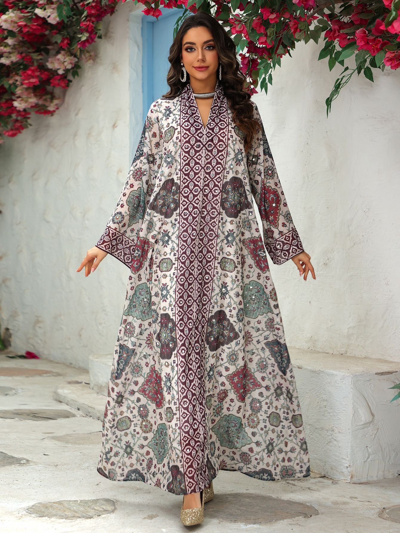 Tie-Dye Chiffon Maxi Dress