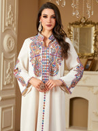 Pearl Embroidered Robe Maxi Dress