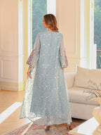 Embroidered Ethnic Robe Maxi Dress