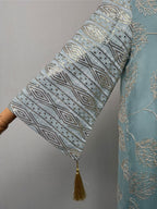 Embroidered Mesh Maxi Dress
