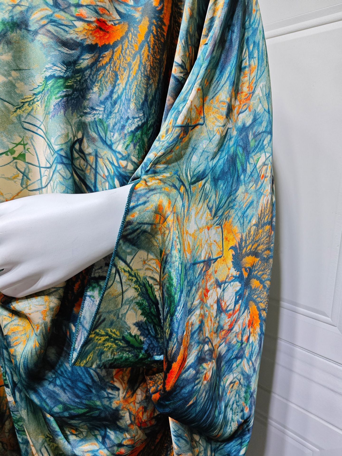 Printed Crew-Neck Maxi Dress