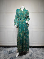 Mesh Embroidery Two-Piece Maxi Dress