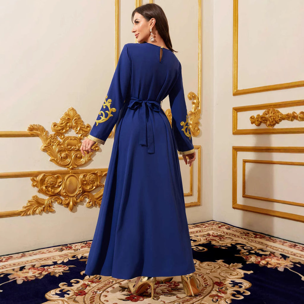 Embroidered Lace Maxi Dress, Long Sleeve