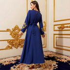 Embroidered Lace Maxi Dress, Long Sleeve