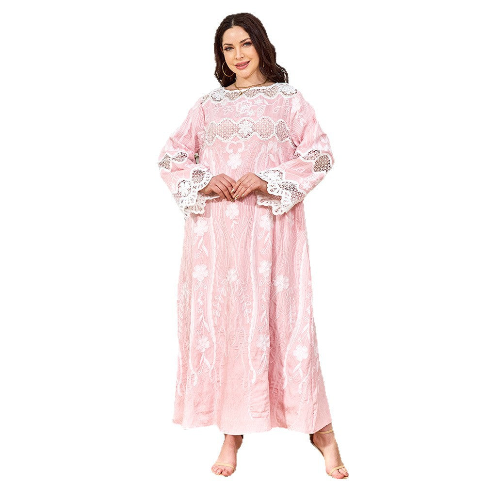 Round-Neck Lace Long-Sleeve Maxi Dress Main image