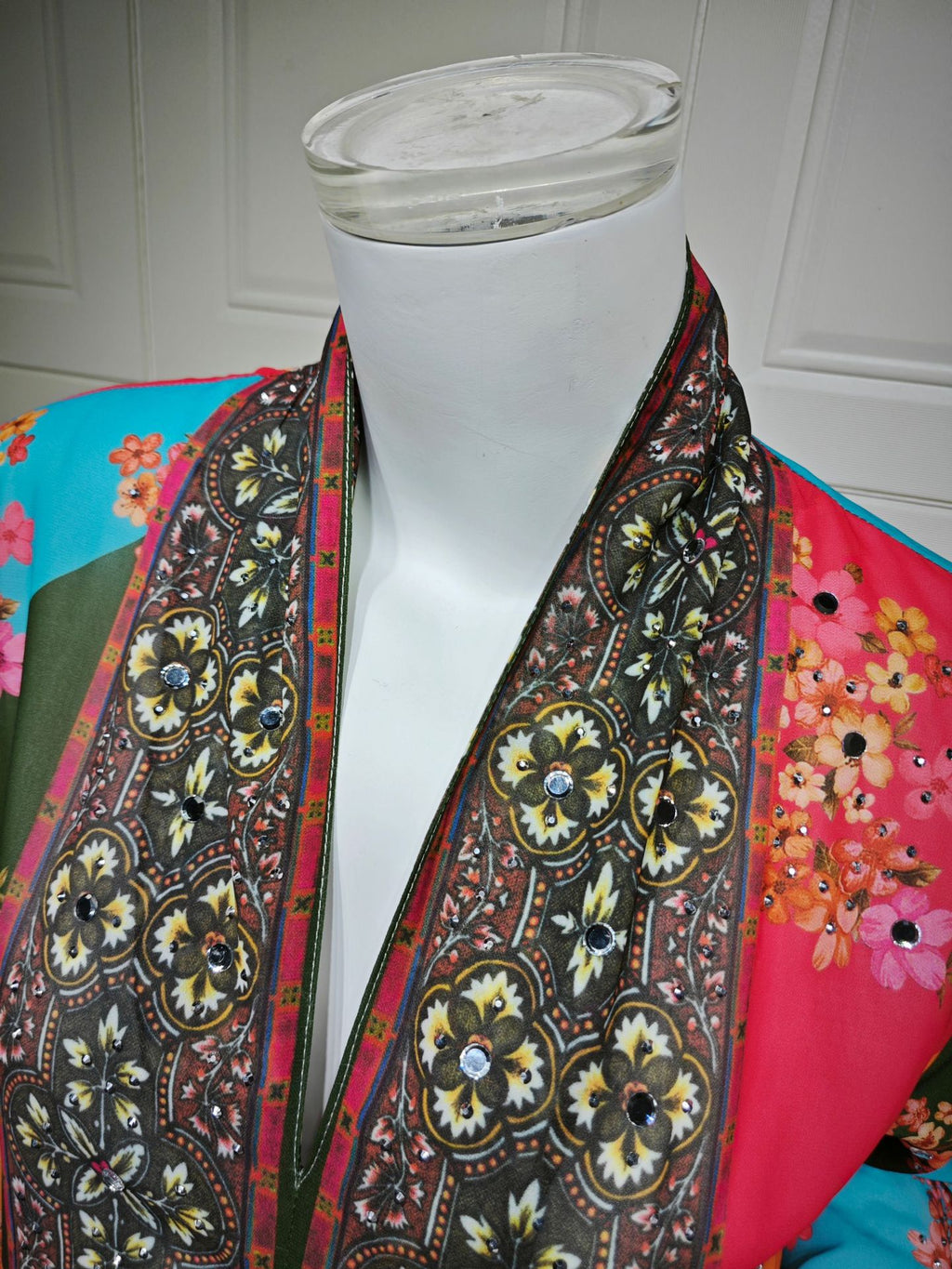 Rhinestone Printed Maxi Dress