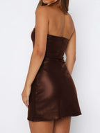 One-shoulder bodycon mini dress, evening party dress by Vilmere