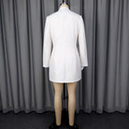 V-Neck Long-Sleeve Mini Dress