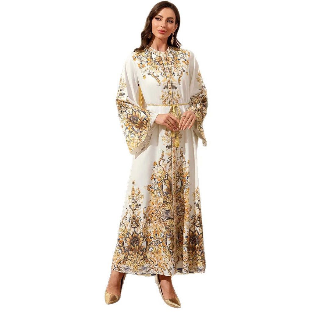 Satin Printed Mother & Daughter Maxi Dress
