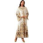 Satin Printed Mother & Daughter Maxi Dress