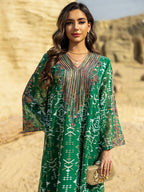Embroidered Applique Maxi Dress