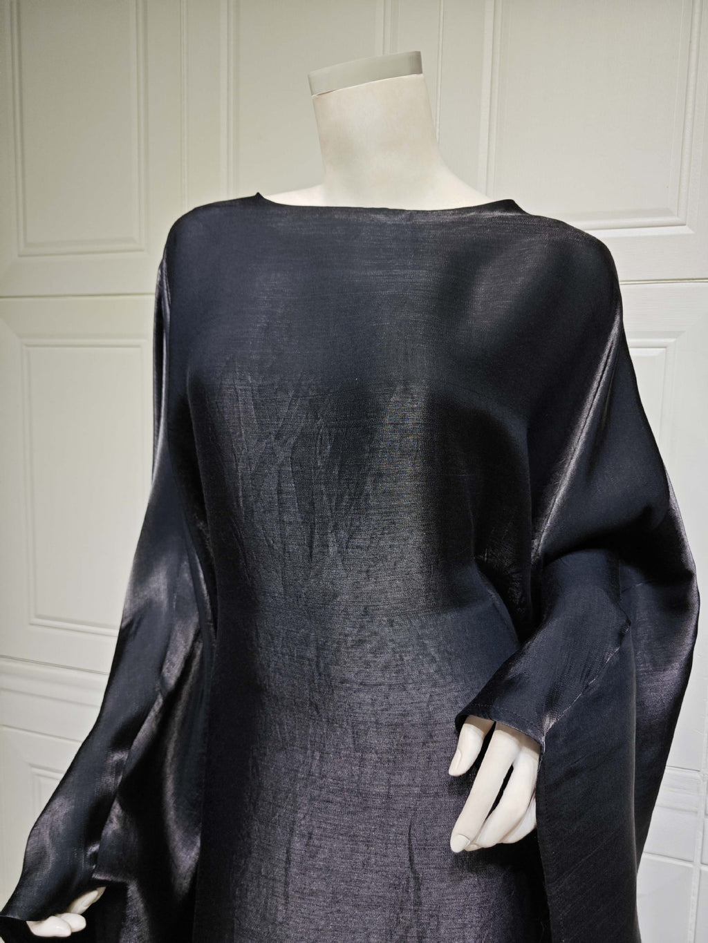 Shiny Satin Belted Maxi Dress