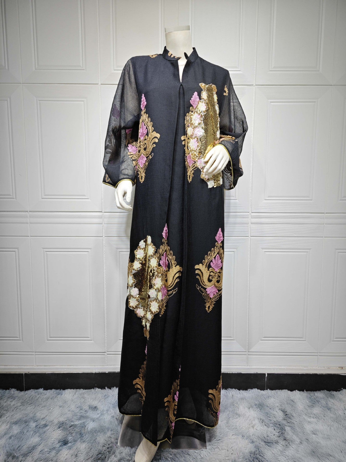 Beaded Sequin Evening Gown