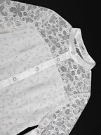 Lace Stand-Collar Midi Dress