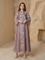 Beaded Embroidered Chiffon Maxi Dress