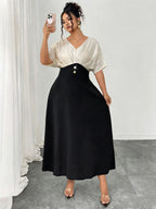 A line dress styled for party wear
