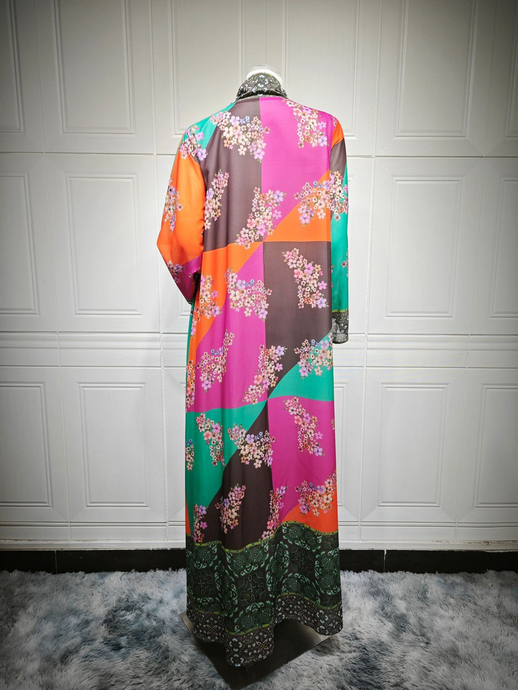 Rhinestone Printed Maxi Dress