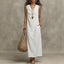 Solid Halter V-Neck A-Line Maxi Dress