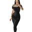 Off-Shoulder Pleated Maxi Dress for Women, One-Shoulder