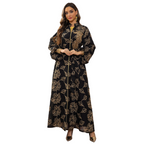 Embroidered Jalabiya Evening Gown for women with long sleeves