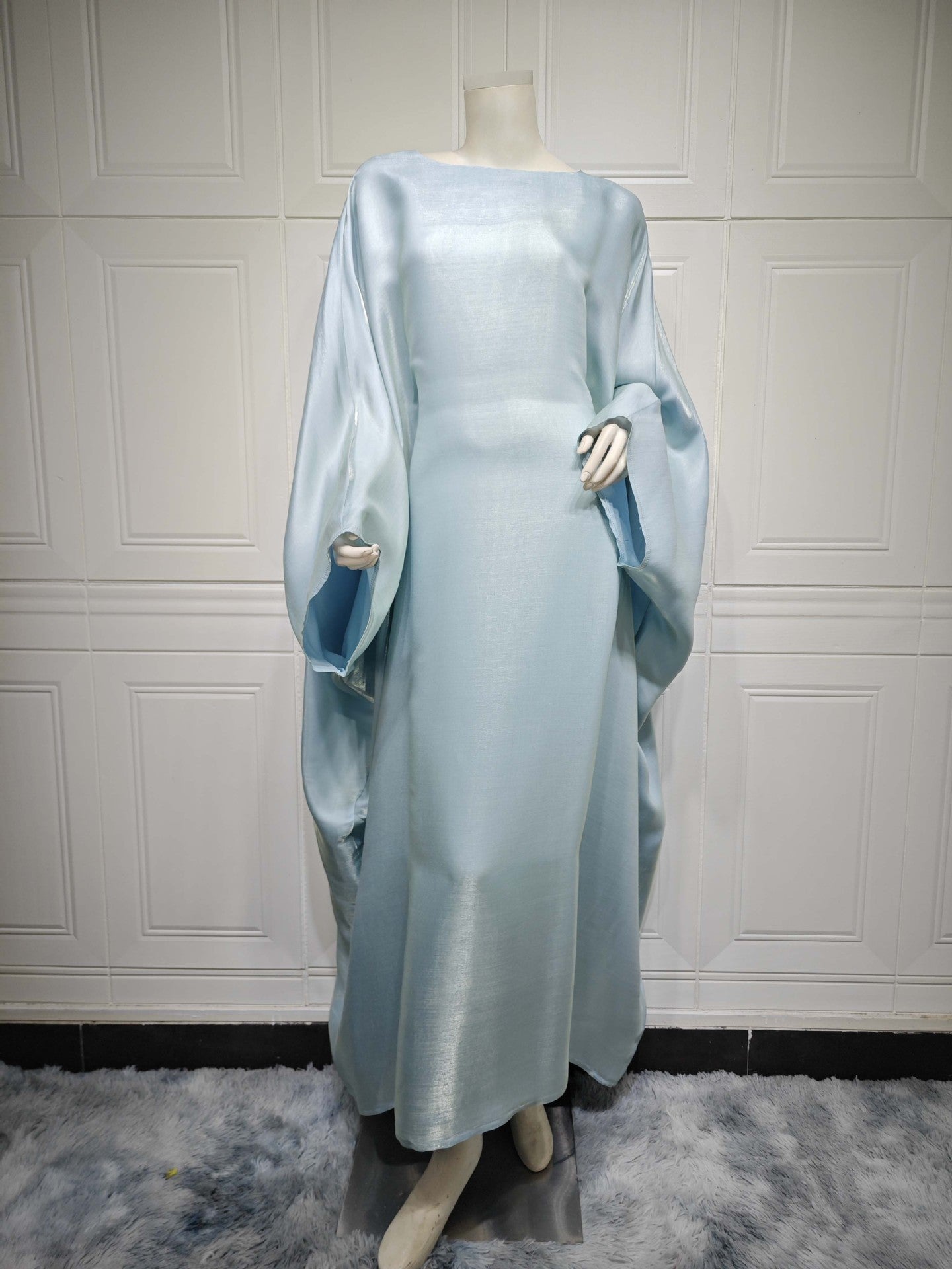 Shiny Satin Belted Maxi Dress