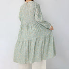 Printed Long Sleeve Relaxed Maxi Dress for Women