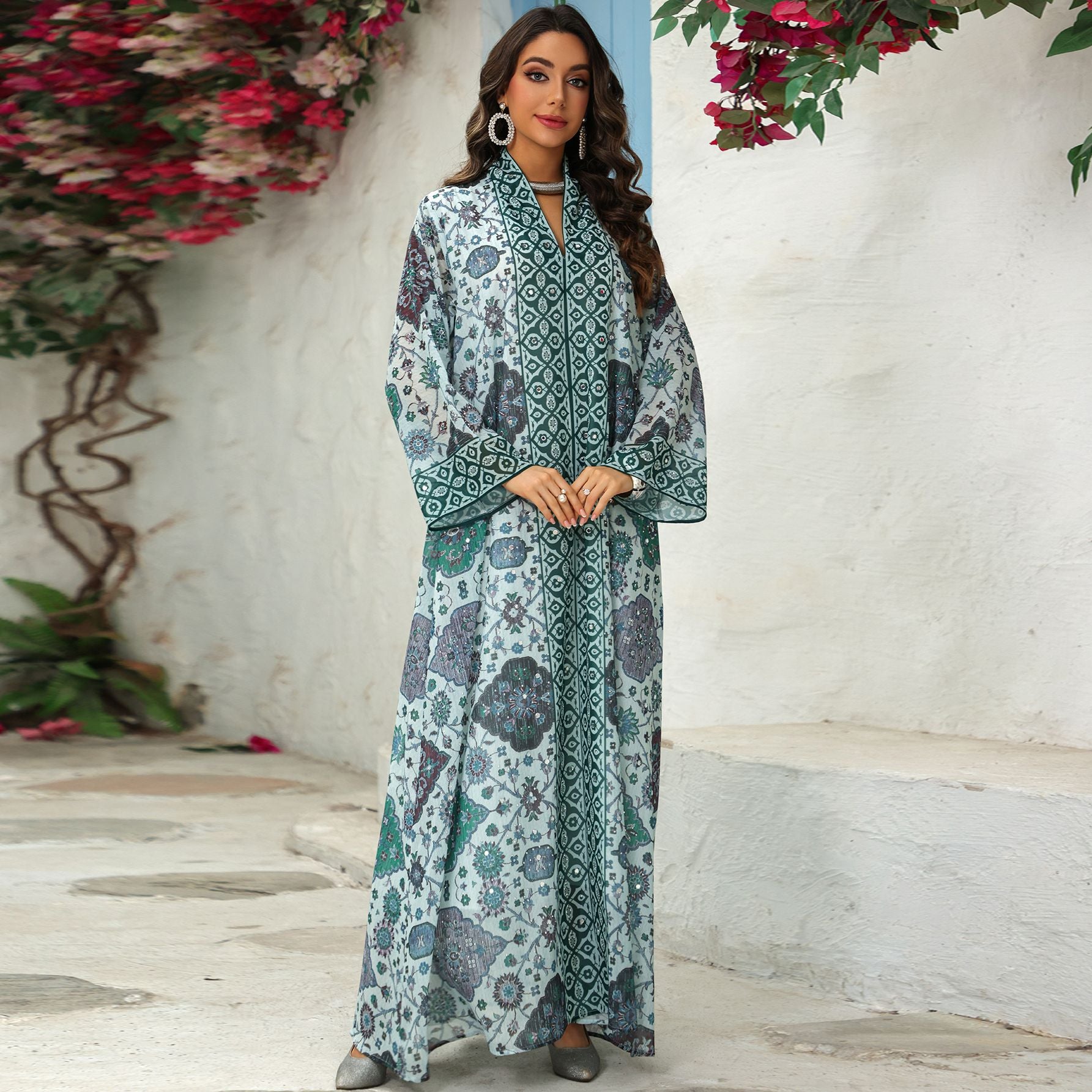 Printed Tie-Dye Chiffon Maxi Dress Secondary image