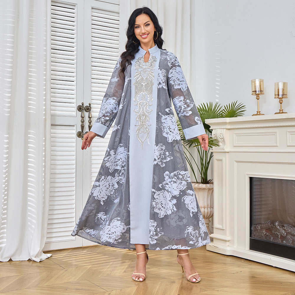 Mesh long sleeved dress