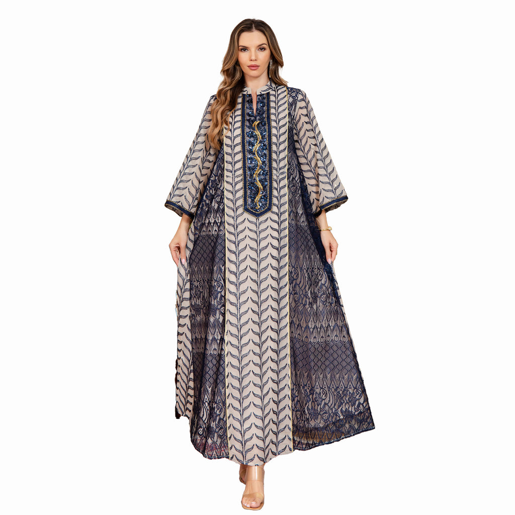 Mesh Embroidered Maxi Dress