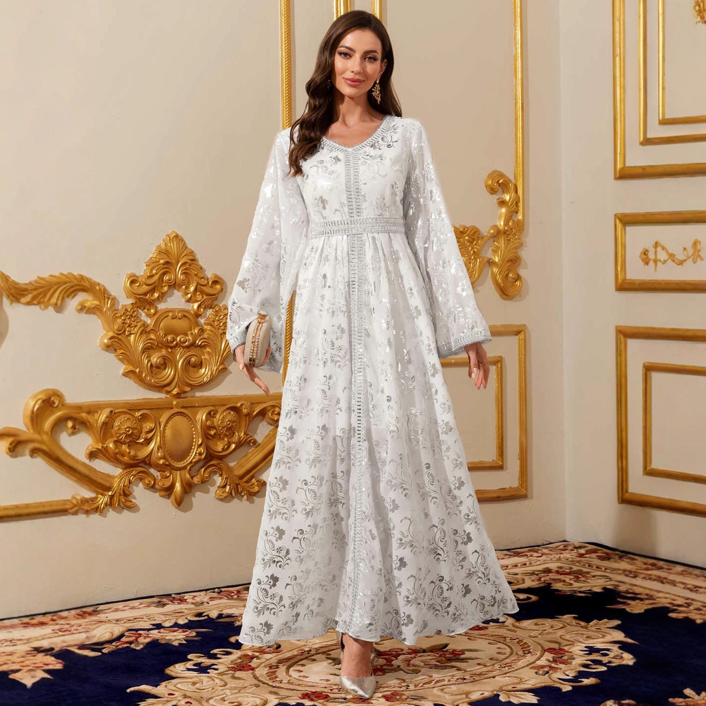 white gold maxi dress Gold-Foil Lace Mother Of The all atop a cascading ronald weasley Dress Style::Bodycon