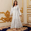 White Gold-Foil Maxi Dress, Long Sleeve