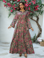 Printed Rhinestone Maxi Dress