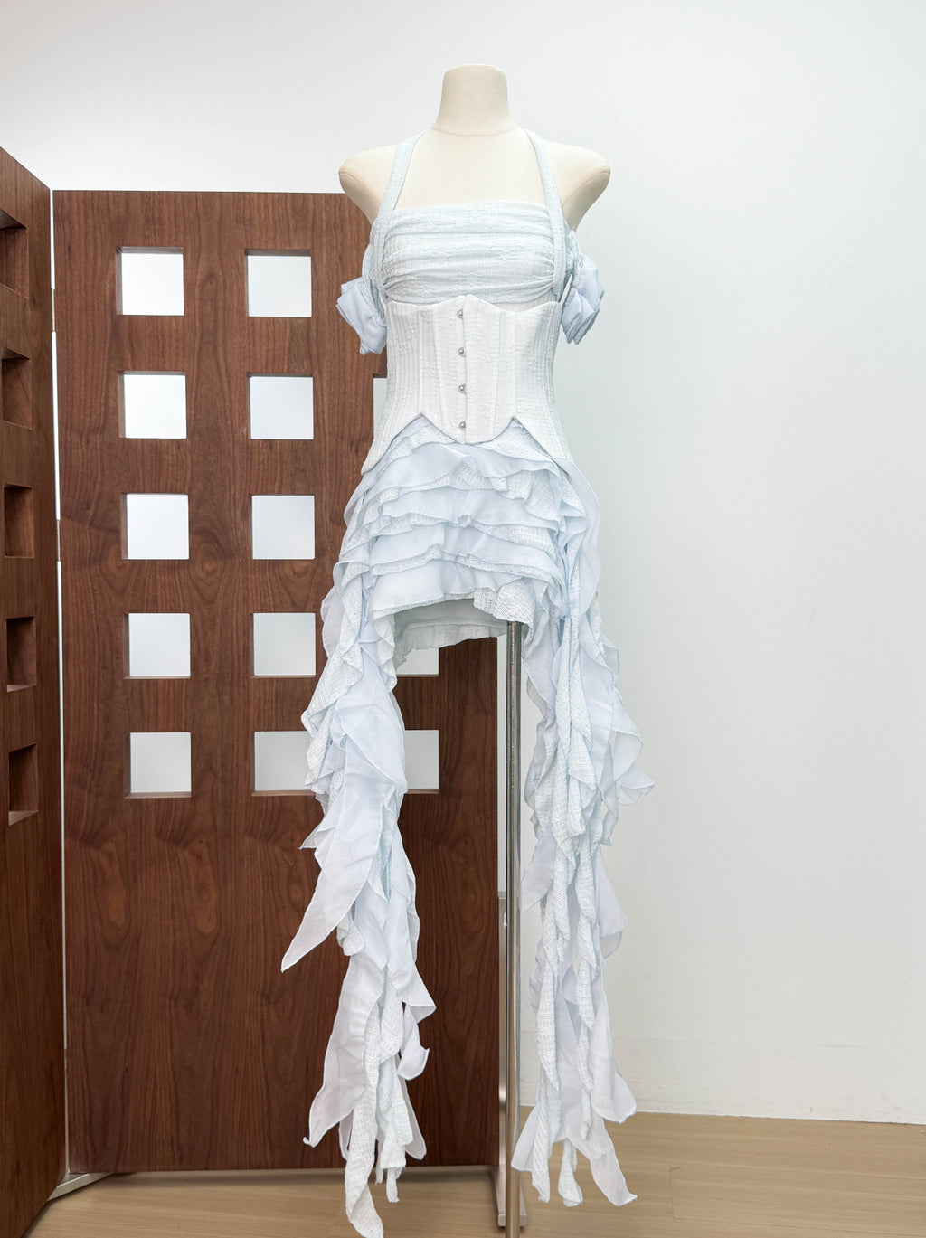 Irregular Fringe Flared Strap Maxi Dress for Women, High Waist