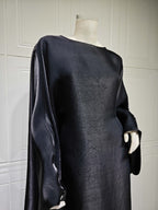 Shiny Satin Belted Maxi Dress