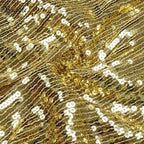 Long Sleeve Sequin Diamond Bandage Midi Dress in Gold