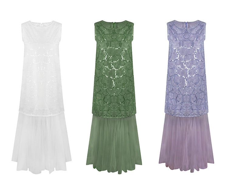 Beaded Chiffon Maxi Dress