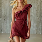 Off-Shoulder Ruffle Mini Dress