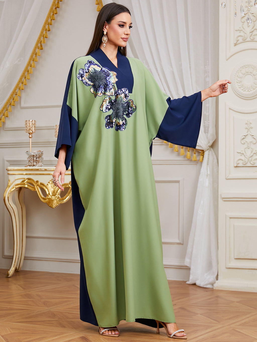 Patchwork Embroidered Maxi Dress