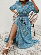 Printed A-Line Maxi Dress
