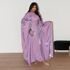 Shiny Satin Belted Maxi Dress