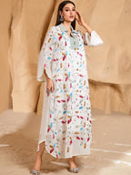 Beaded Embroidered Robe Maxi Dress
