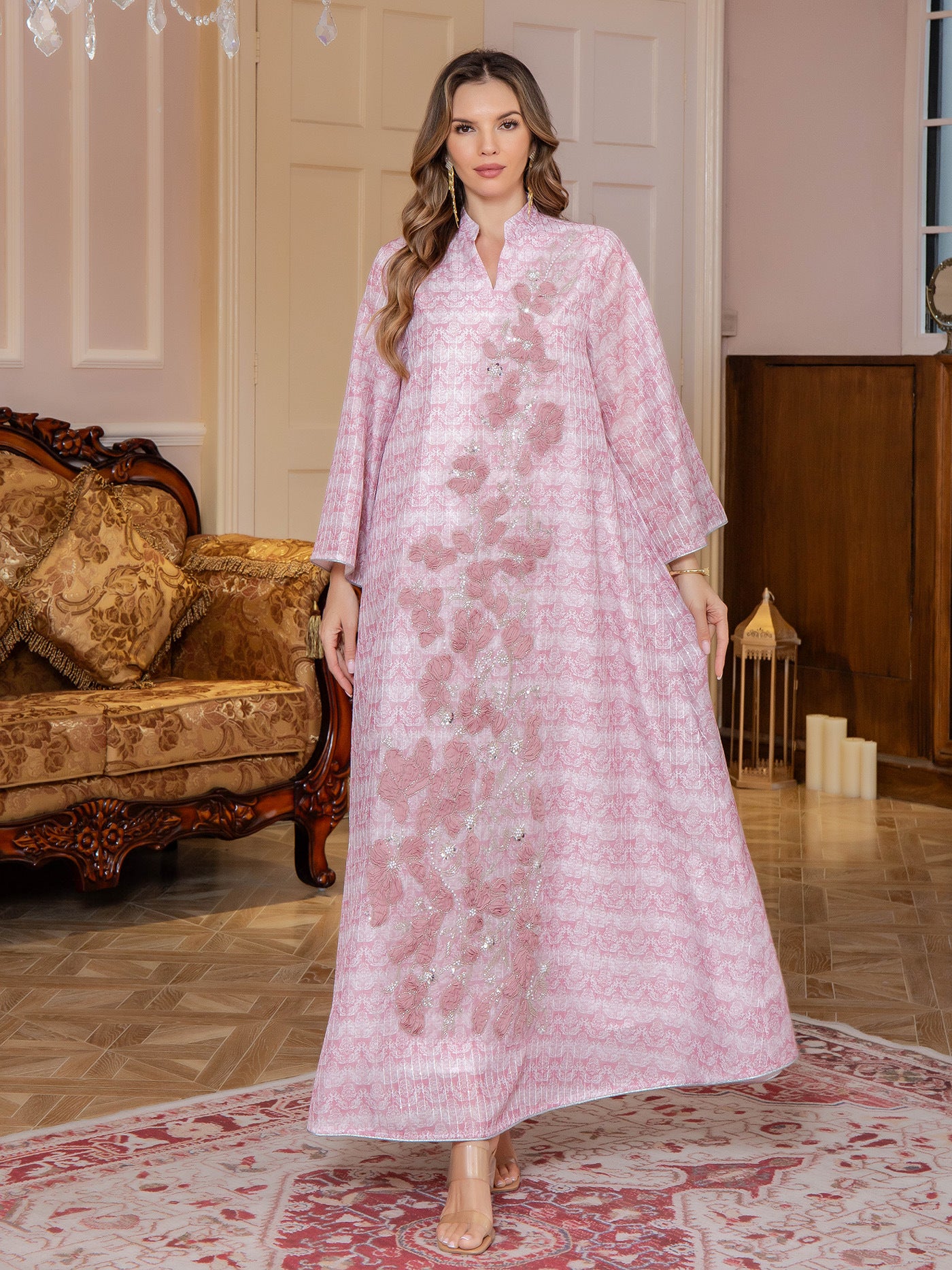 Printed Jalabiya Maxi Dress Secondary image