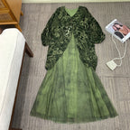 Woven Burnout Floral Printed Casual Dress for Women