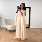 Shiny Satin Belted Maxi Dress